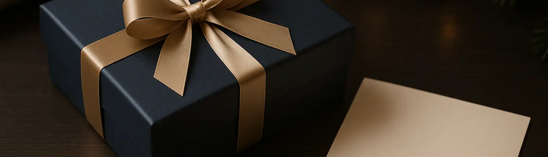 Cadeau d'entreprise premium emballé avec carte de vœux