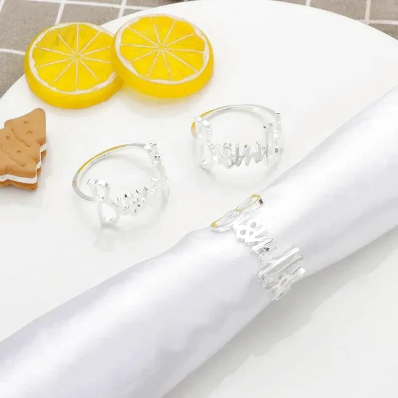 10 Ronds de Serviette Personnalisés