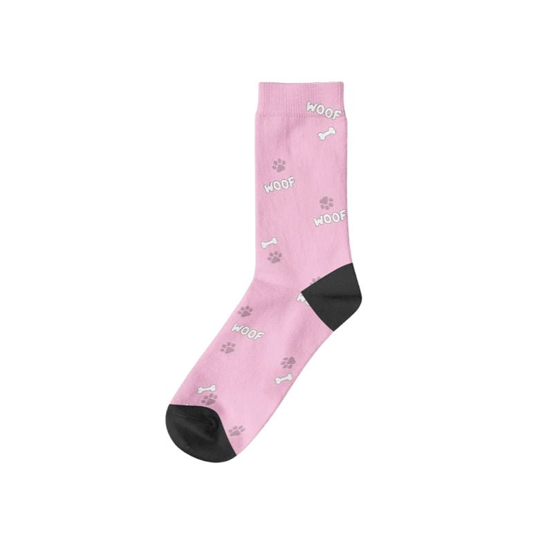 Chaussettes Chien Personnalisées Rose