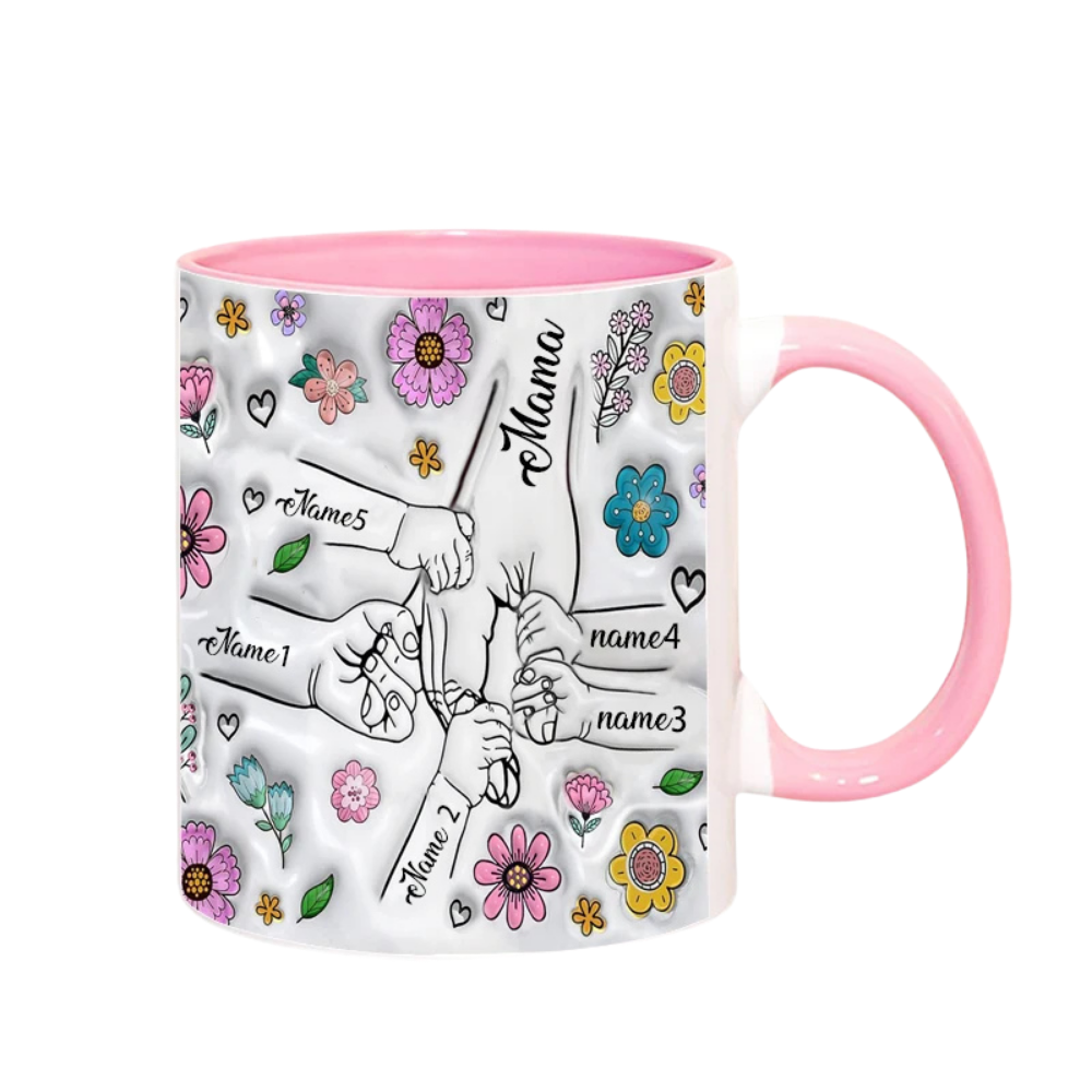 Mug Personnalisé Prénoms Famille Rose 5