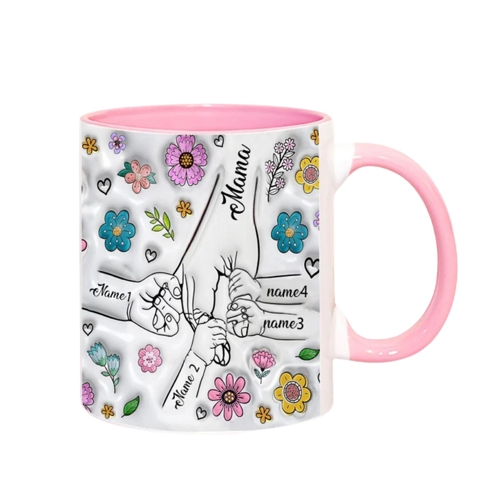 Mug Personnalisé Prénoms Famille Rose 4