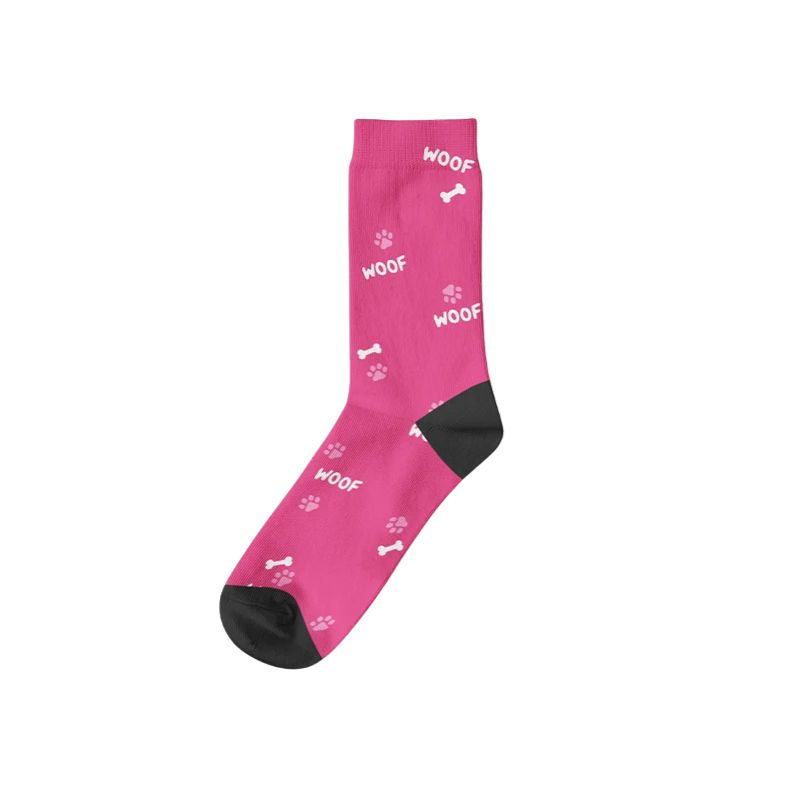Chaussettes Chien Personnalisées Rose Foncé