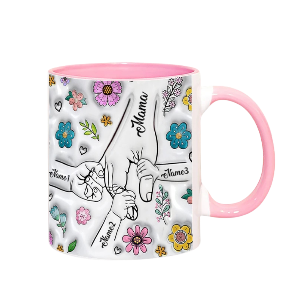 Mug Personnalisé Prénoms Famille Rose 3