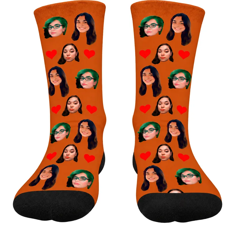Chaussettes Personnalisées Orange Brulé