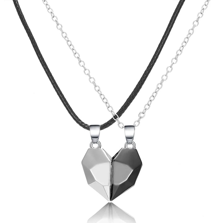Collier Assorti Couple Argent Noir