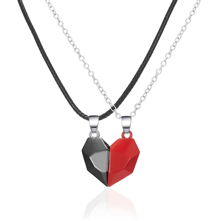 Collier Assorti Couple Noir Rouge