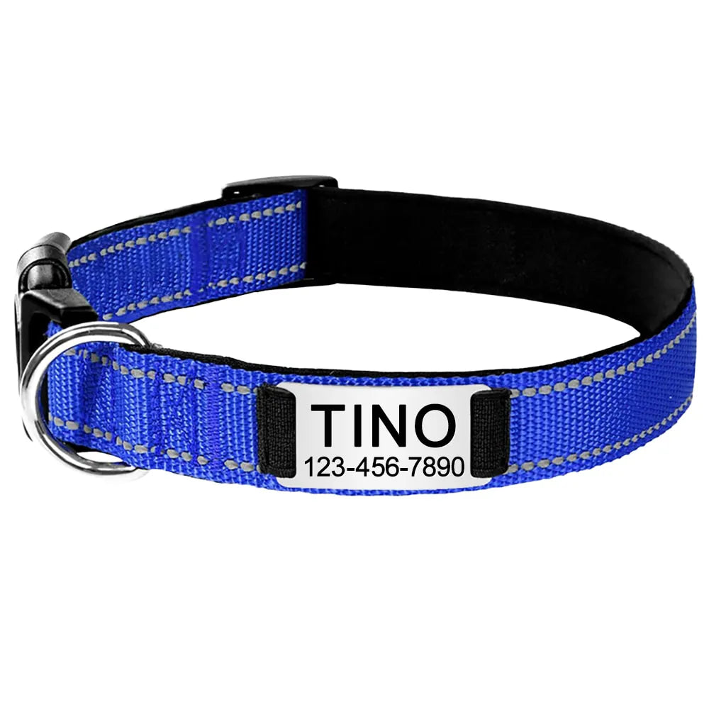 Collier pour Chien Personnalisé Bleu foncé