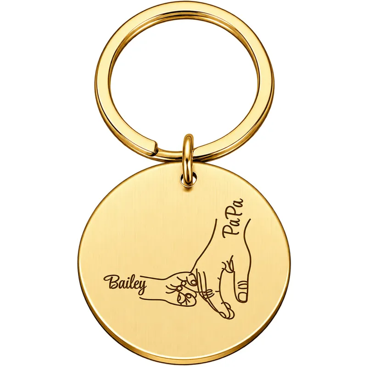 Porte Clés Personnalisé Famille 1 Or