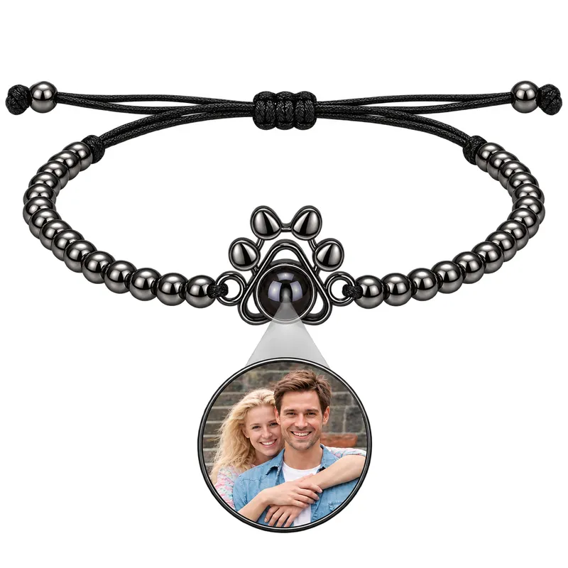 Bracelet avec Photo Chien Noir