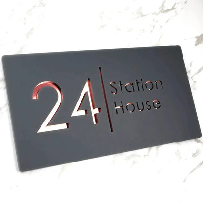 Plaque Adresse Maison - 2 / Or Rose