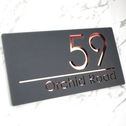 Plaque Adresse Maison - 1 / Or Rose