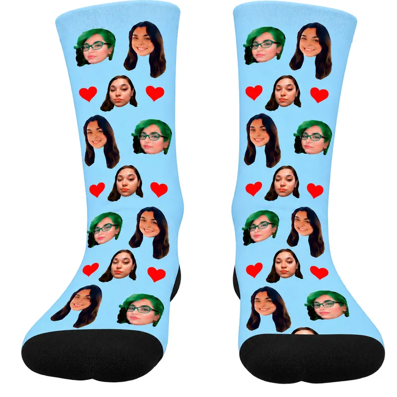 Chaussettes Personnalisées Bleu Poudré