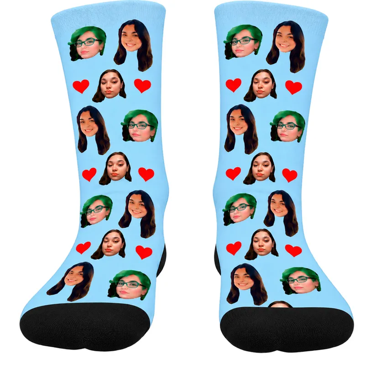 Chaussettes Personnalisées Bleu Poudré