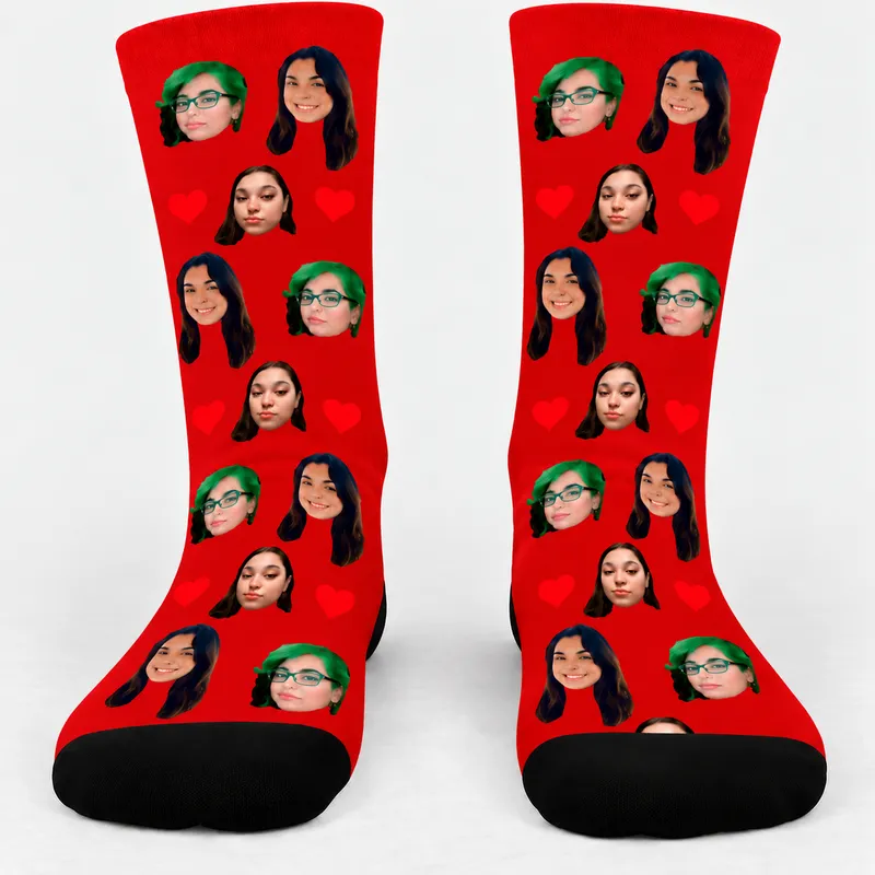 Chaussettes Personnalisées Rouge