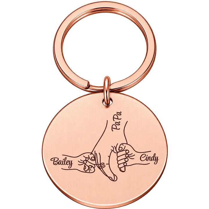 Porte Clés Personnalisé Famille 2 Or rosé
