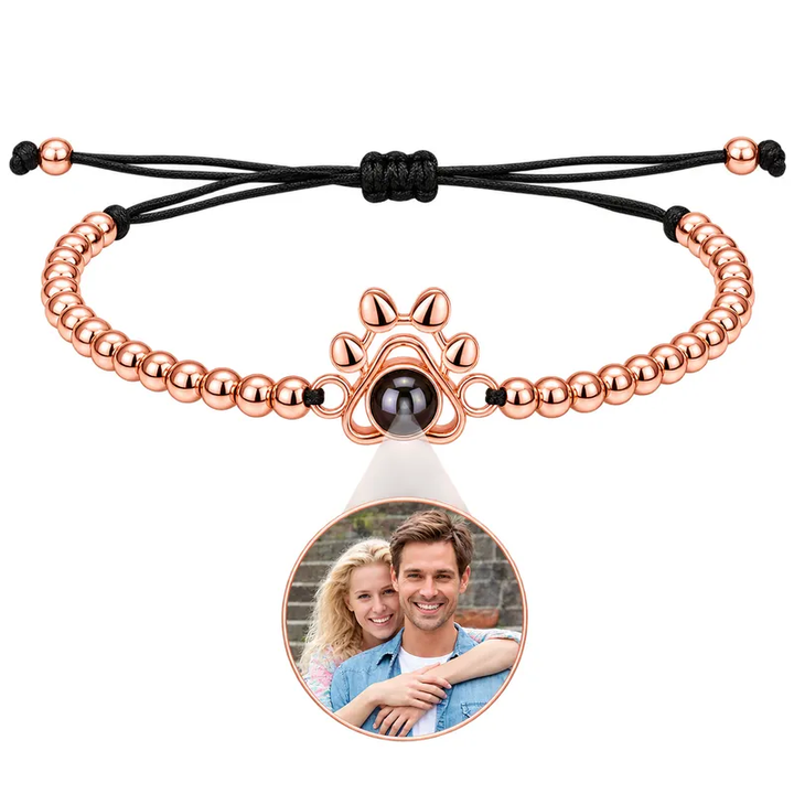 Bracelet avec Photo Chien Or Rose