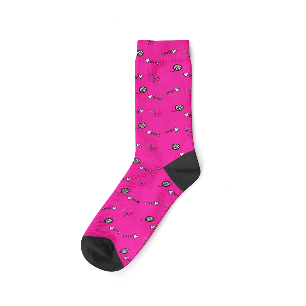 Chaussettes Chat Personnalisées Rose