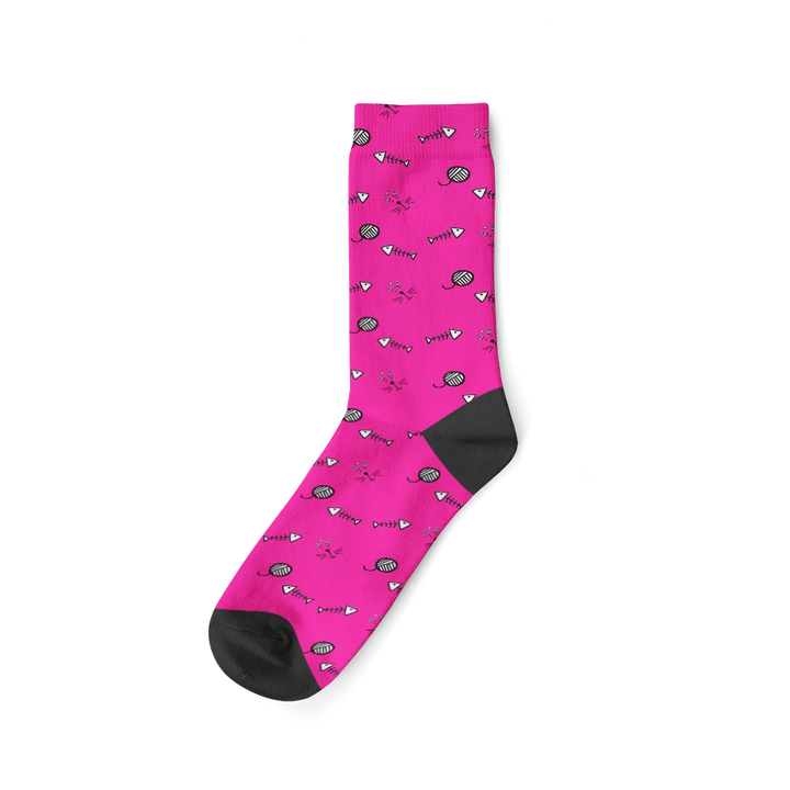 Chaussettes Chat Personnalisées Rose