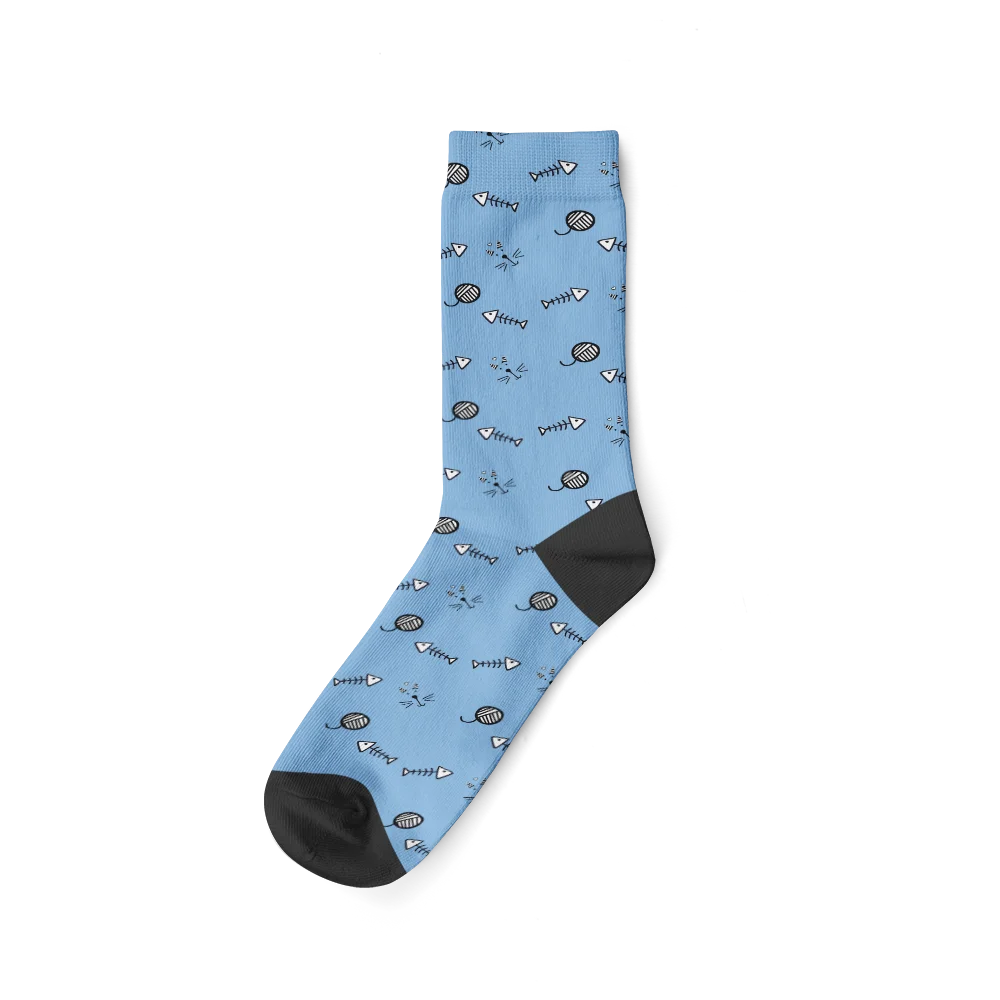 Chaussettes Chat Personnalisées Bleu