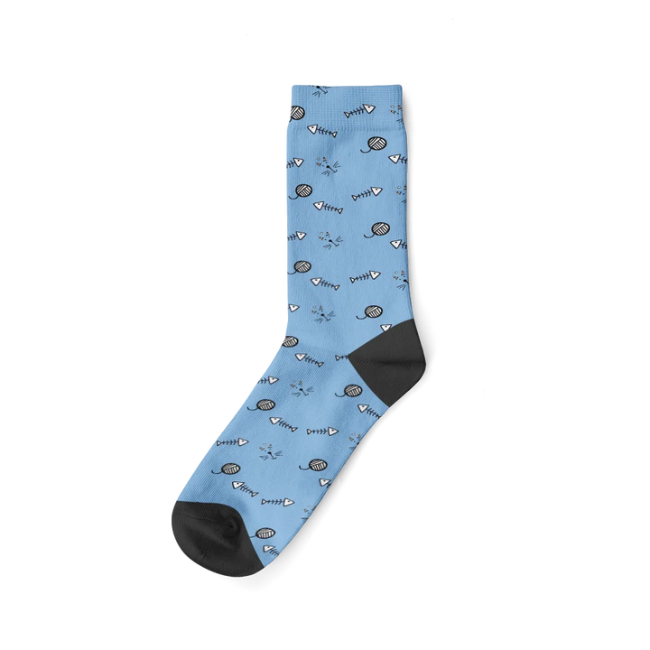Chaussettes Chat Personnalisées Bleu