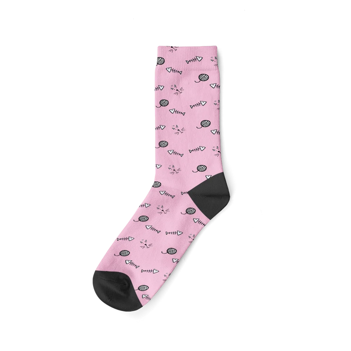 Chaussettes Chat Personnalisées Rose Pâle