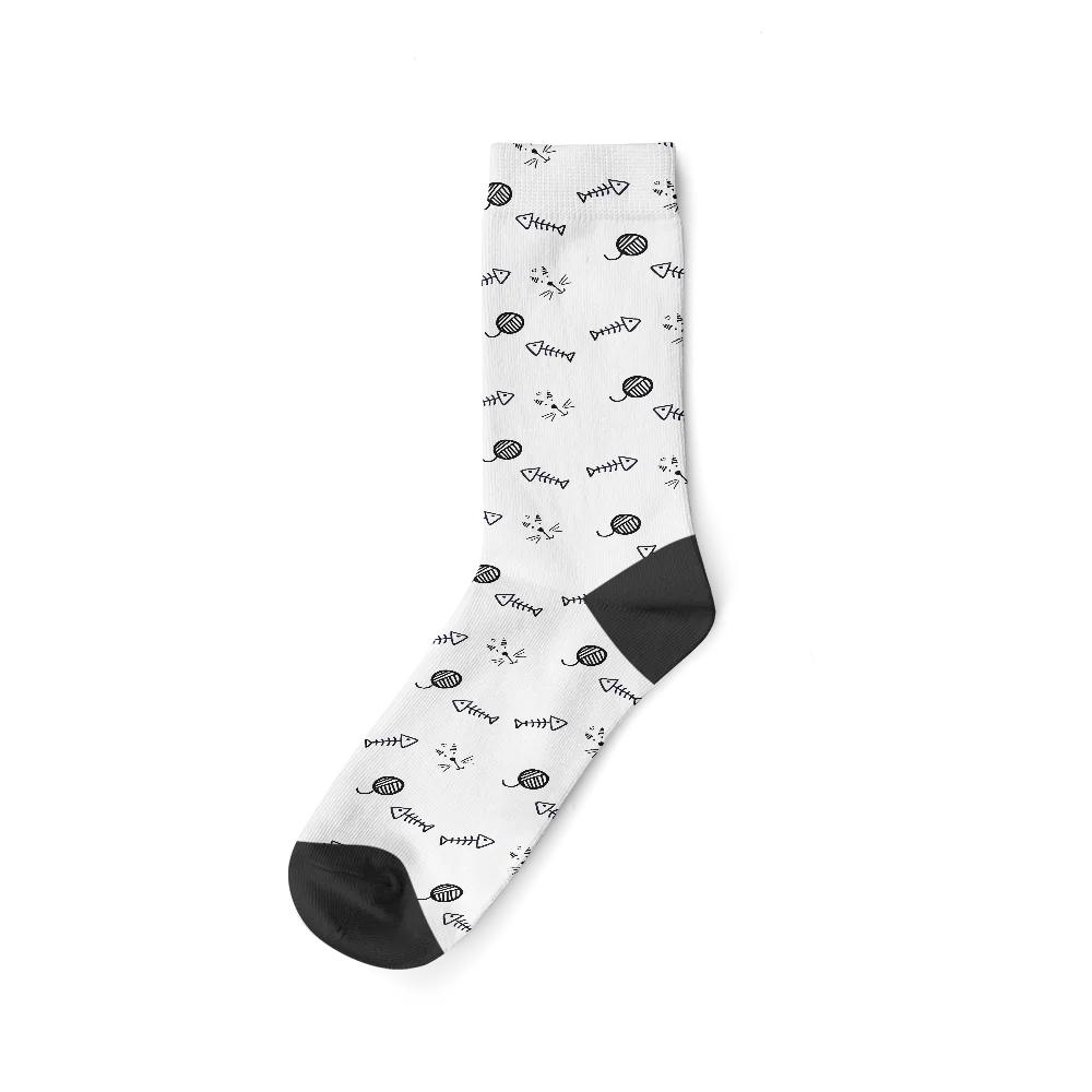 Chaussettes Chat Personnalisées Blanc
