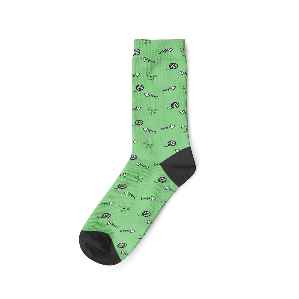 Chaussettes Chat Personnalisées Vert