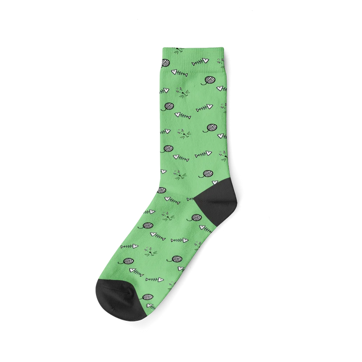 Chaussettes Chat Personnalisées Vert
