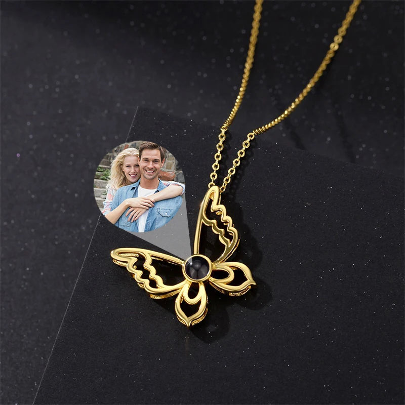 Collier Personnalisé Pendentif Papillon Or