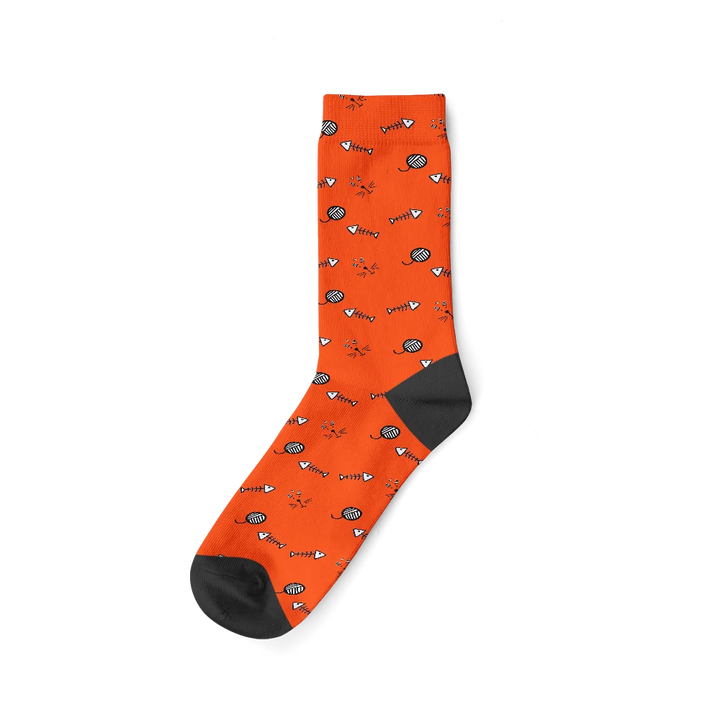 Chaussettes Chat Personnalisées Orange
