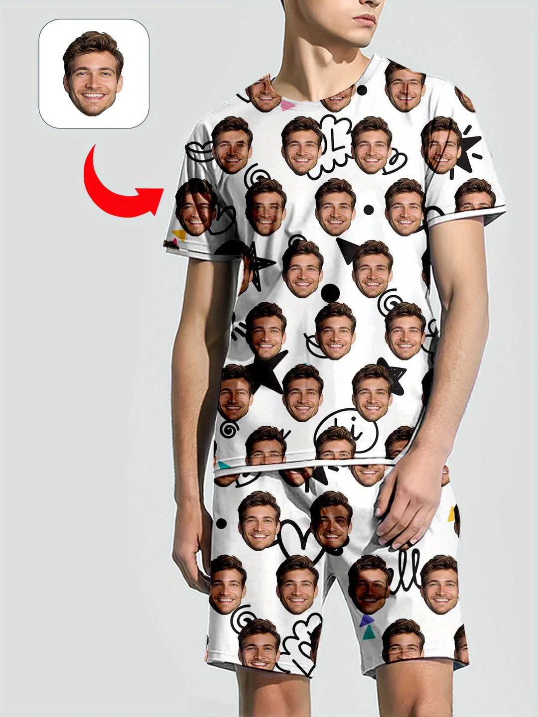 Pyjama Personnalisé Photo Blanc