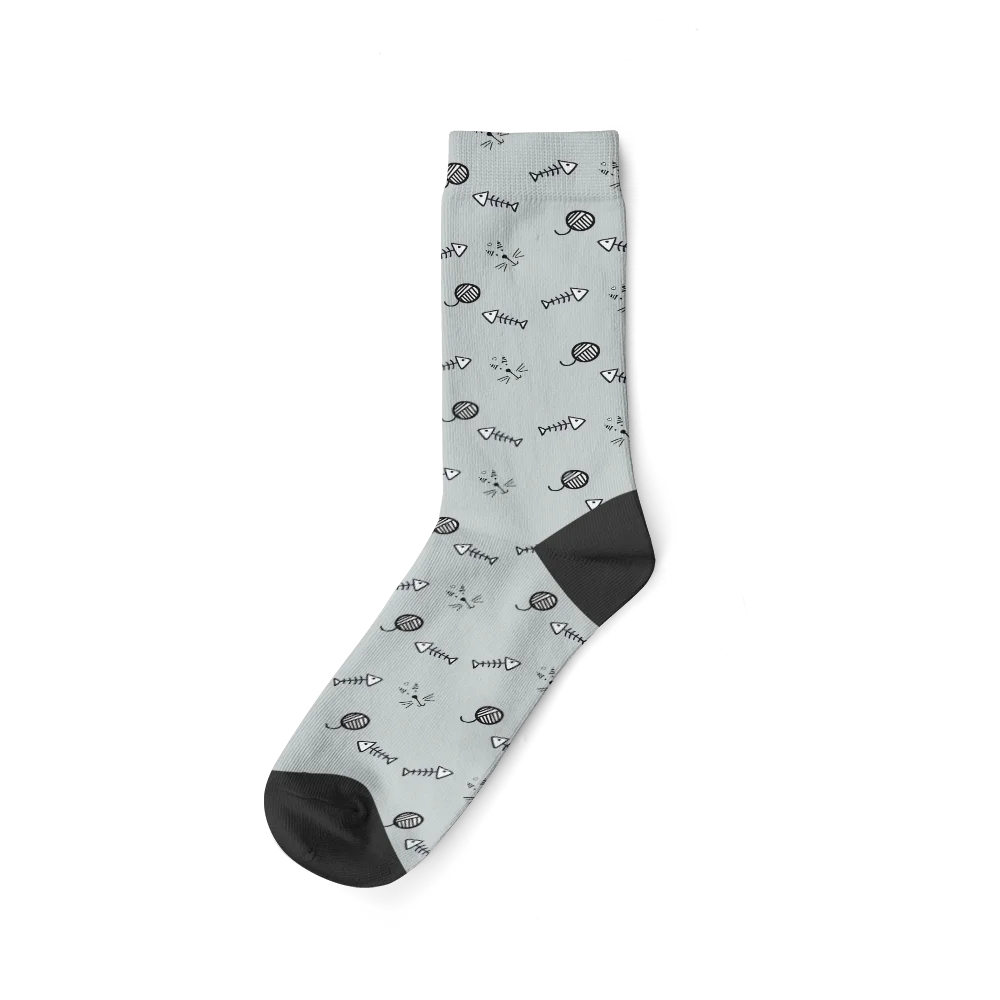 Chaussettes Chat Personnalisées Gris