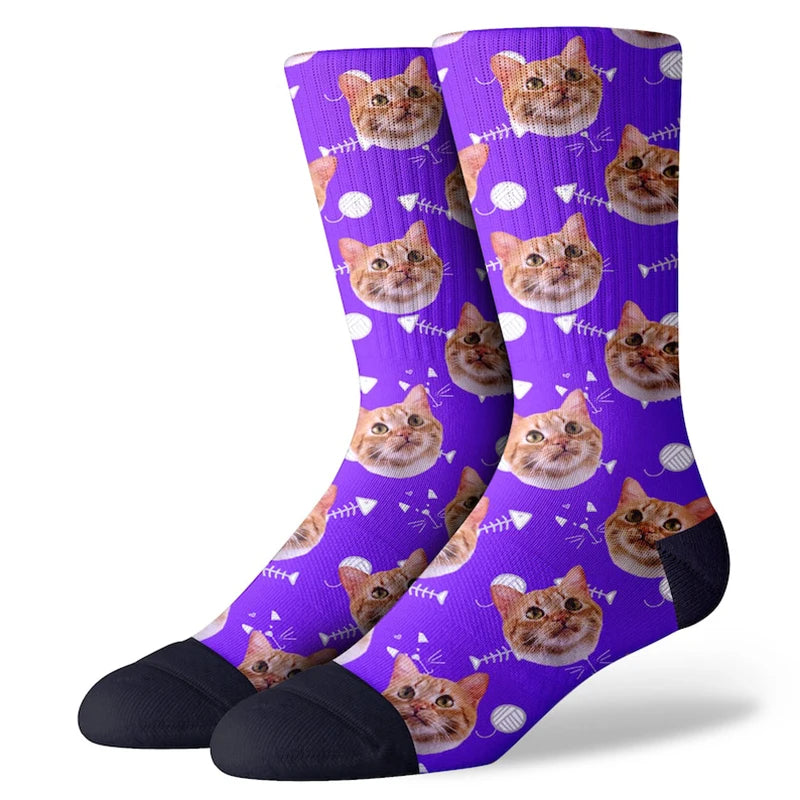 Chaussettes Chat Personnalisées Violet