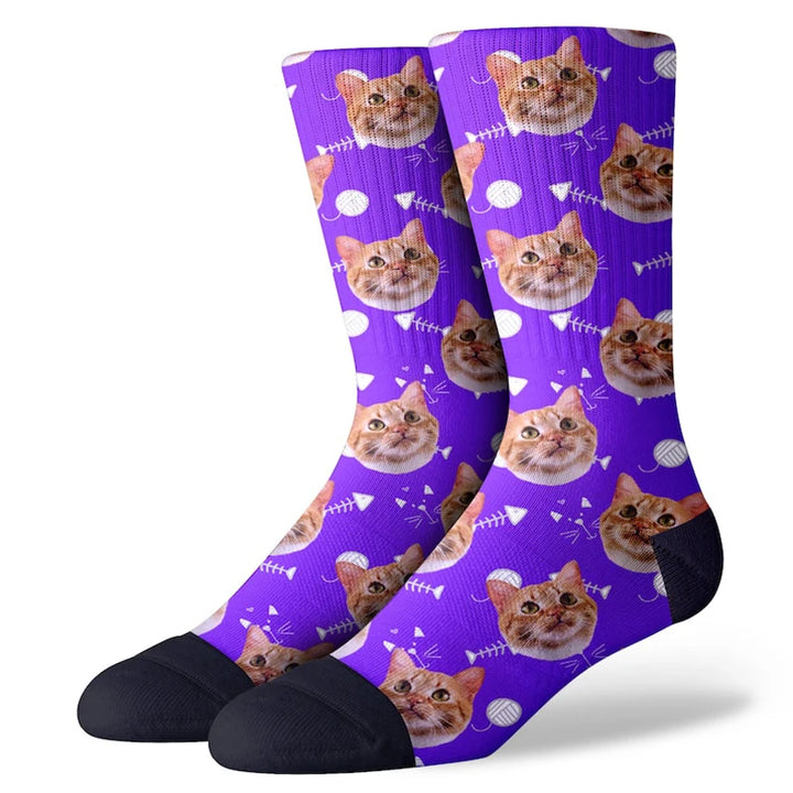 Chaussettes Chat Personnalisées Violet