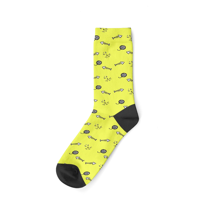 Chaussettes Chat Personnalisées Jaune