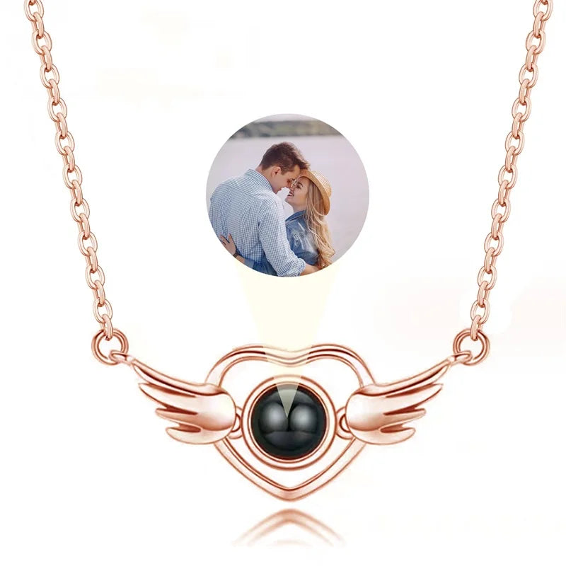 Collier Coeur Personnalisé Photo Or Rose