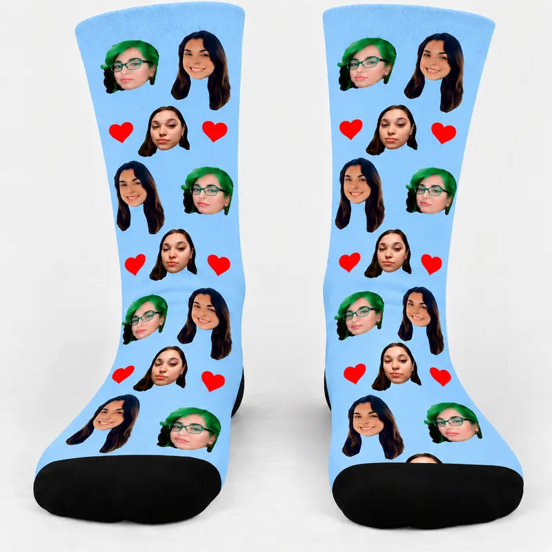 Chaussettes Personnalisées Bleu Ciel