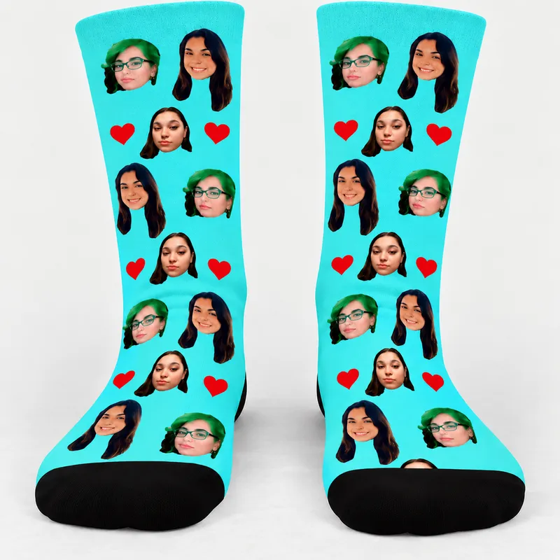 Chaussettes Personnalisées Turquoise