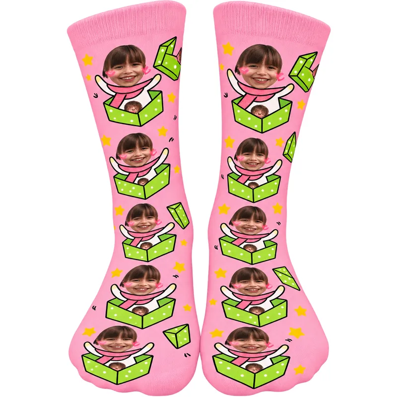 Chaussettes Personnalisées Cadeaux Rose