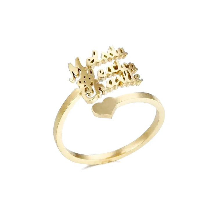 Bague 3 Prénoms Cœur
