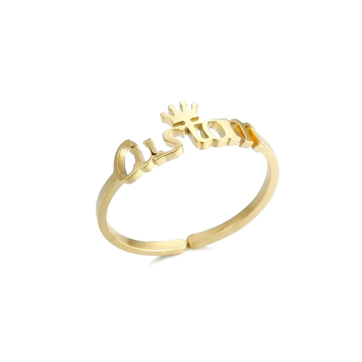 Bague Personnalisée Prénom Couronne