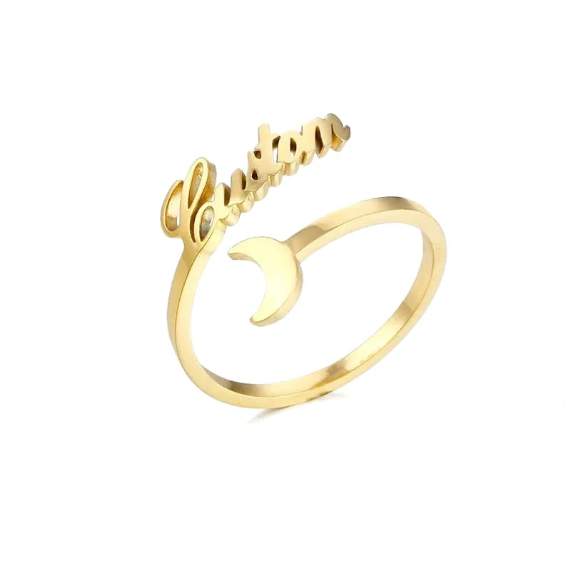 Bague Personnalisée Prénom Lune