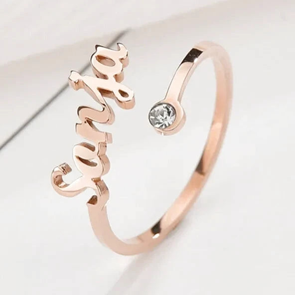 Bague Prénom Or rosé