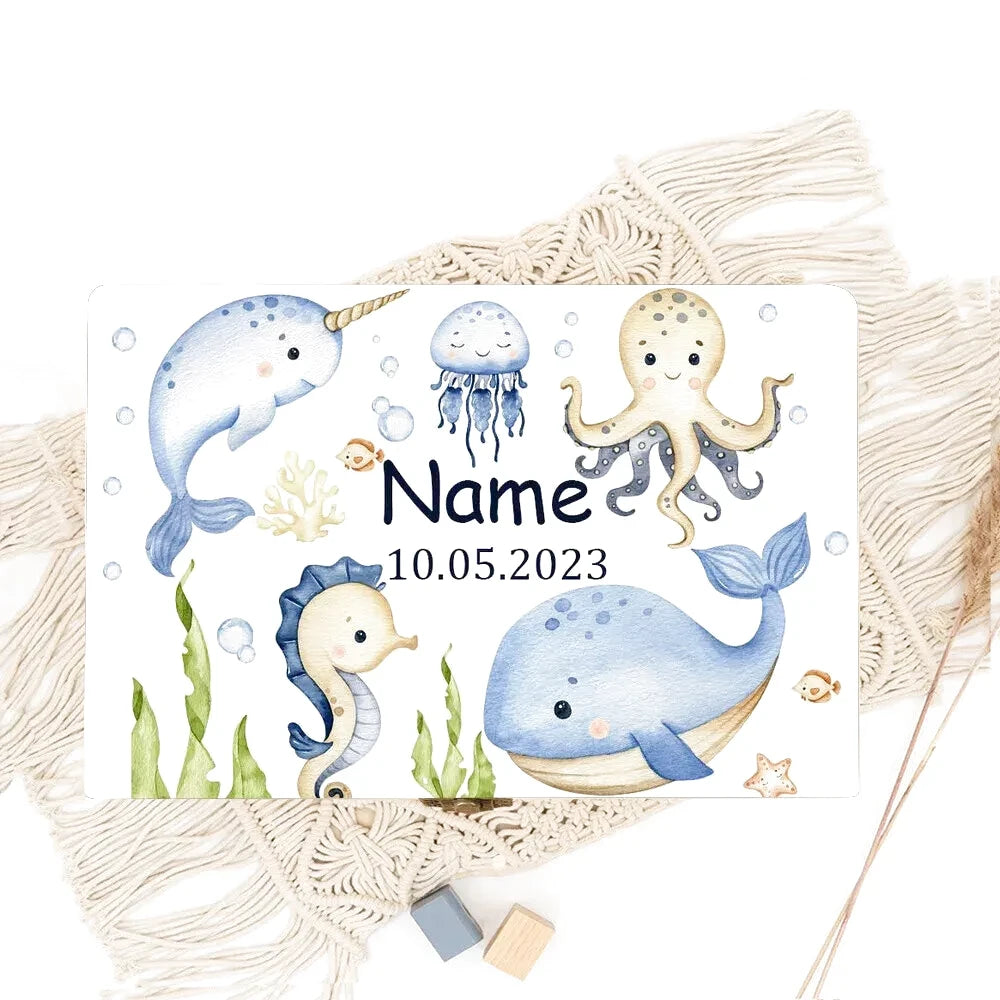 Boite en Bois Personnalisable Animaux de la mer