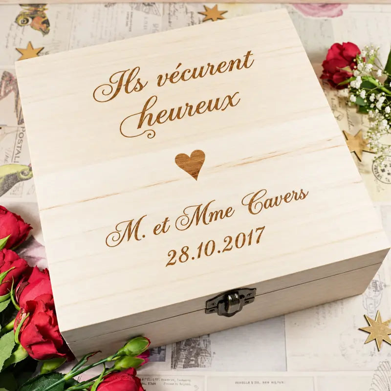 Boîte Mariage Personnalisée 15x15x9cm