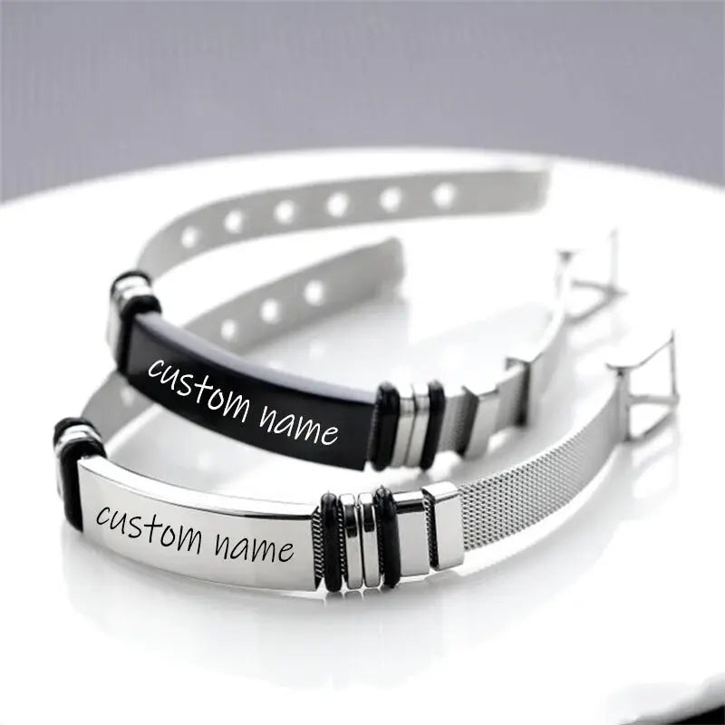 Bracelet Acier Homme Personnalisé Photo