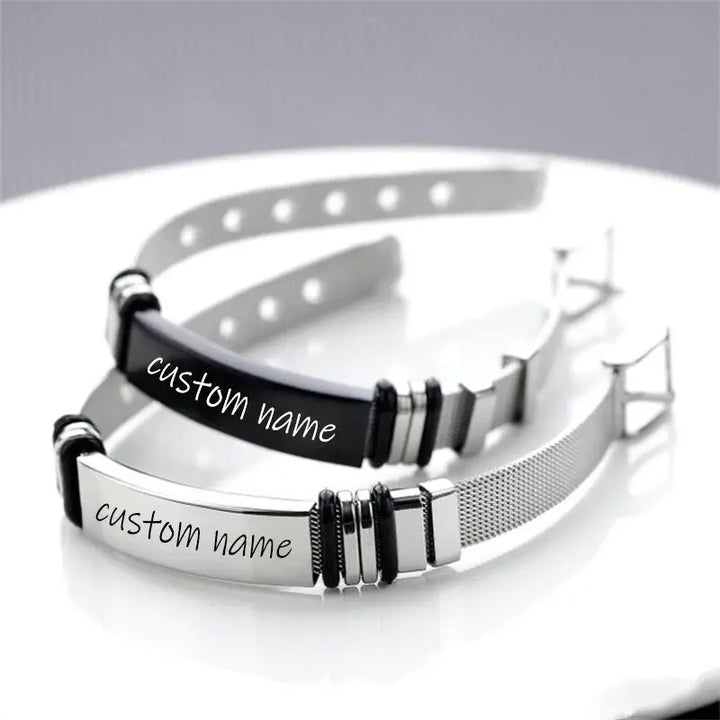 Bracelet Acier Homme Personnalisé Photo