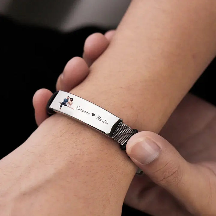 Bracelet Acier Homme Personnalisé Photo