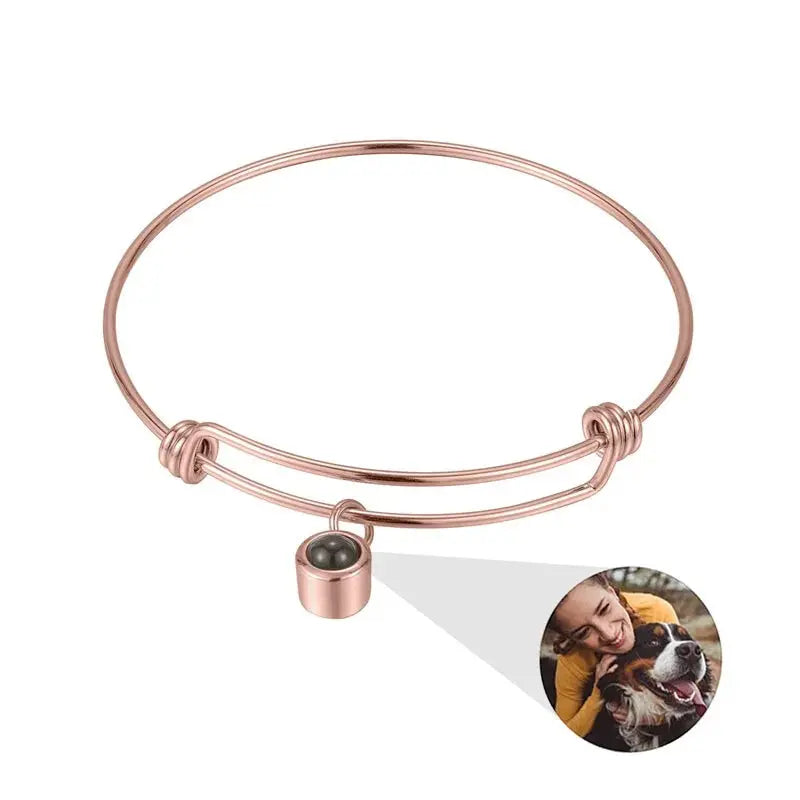 Bracelet avec Photo Miniature Or Rose