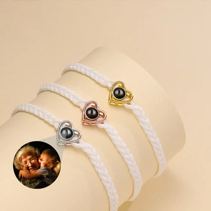 Bracelet avec Photo Projection - Blanc et Or Rosé / Cuivre